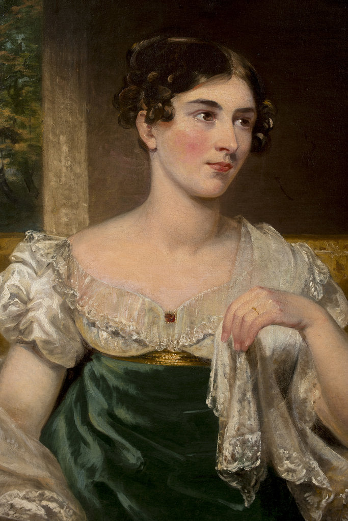 Detail of Portrait of Harriett Constance Smithson, 1825-1829 by Anonymous