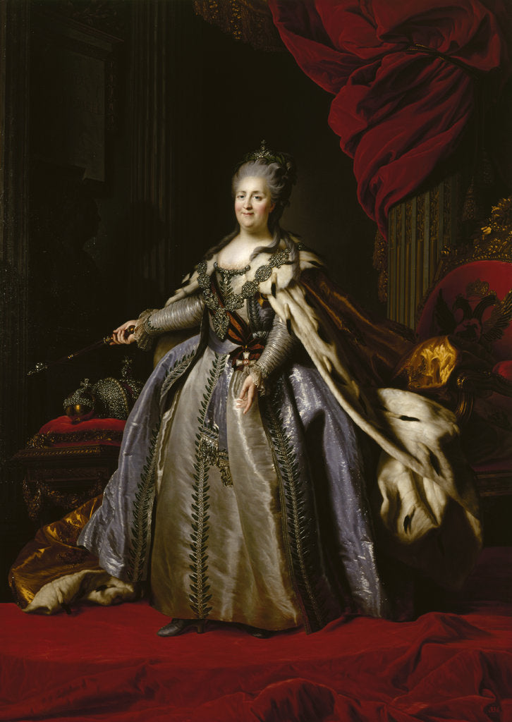 Detail of Portrait of Empress Catherine II (After Alexander Roslin), 1780s by Anonymous