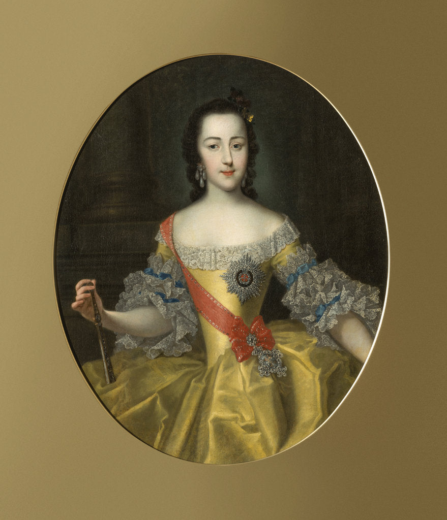 Detail of Portrait of the Grand Duchess Ekaterina Alekseyevna, c. 1745 by Anonymous
