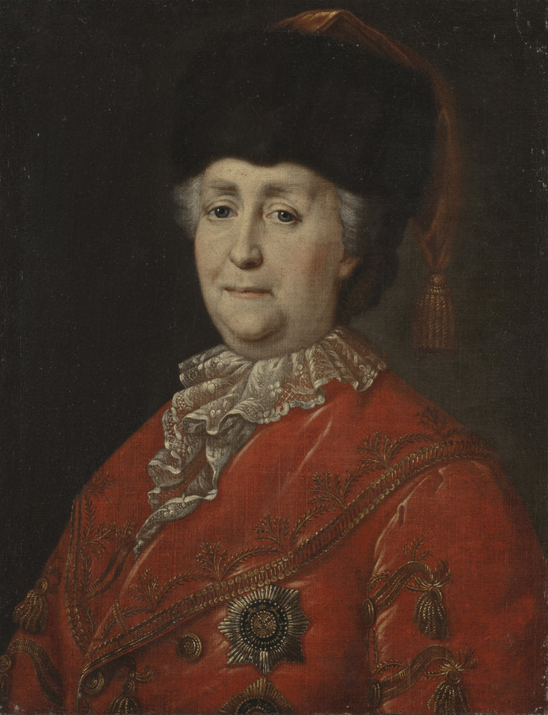 Detail of Portrait of Empress Catherine II in Travel Dress, 1787 by Anonymous