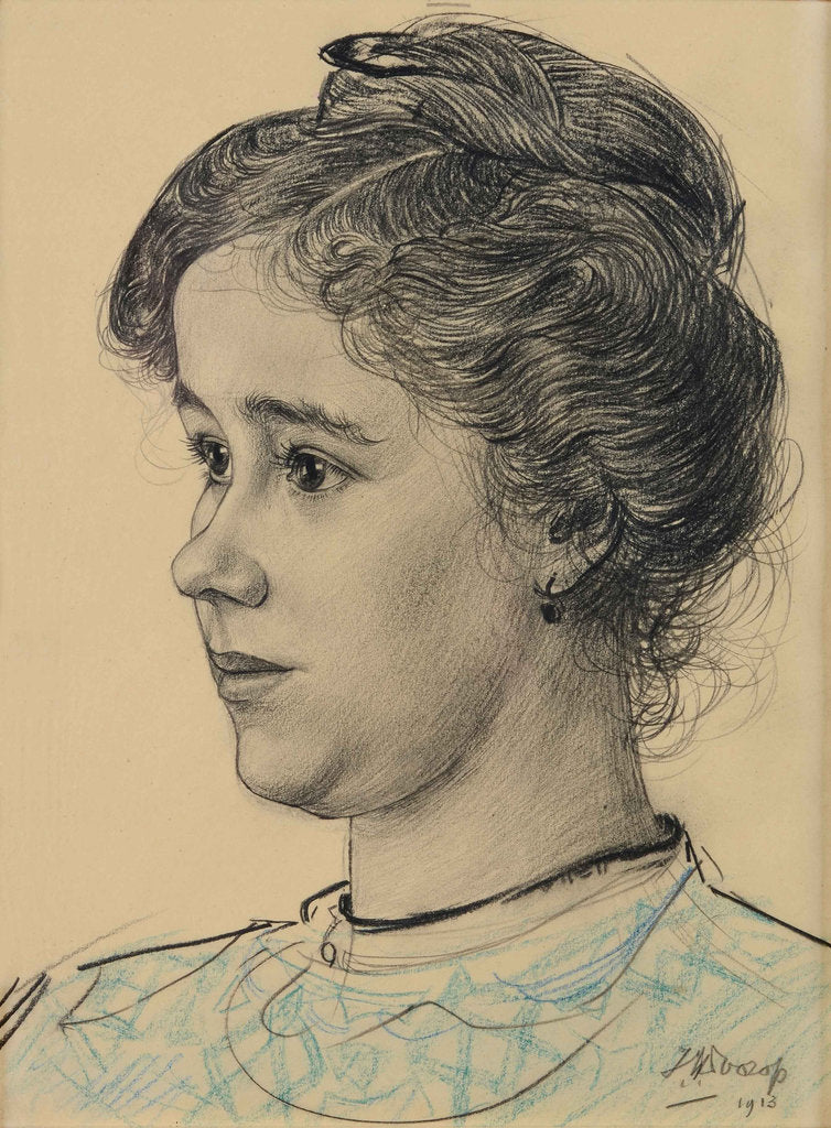 Detail of Portrait of Agatha Donkers-De Vries, 1913 by Anonymous