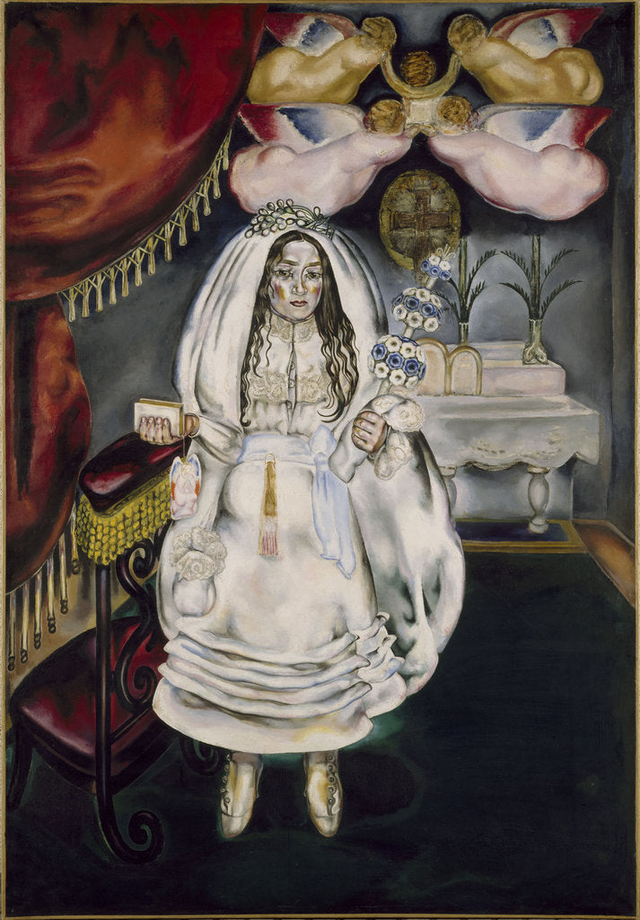 Detail of La comulgante (Girl at Her First Communion), 1914-1919 by Anonymous