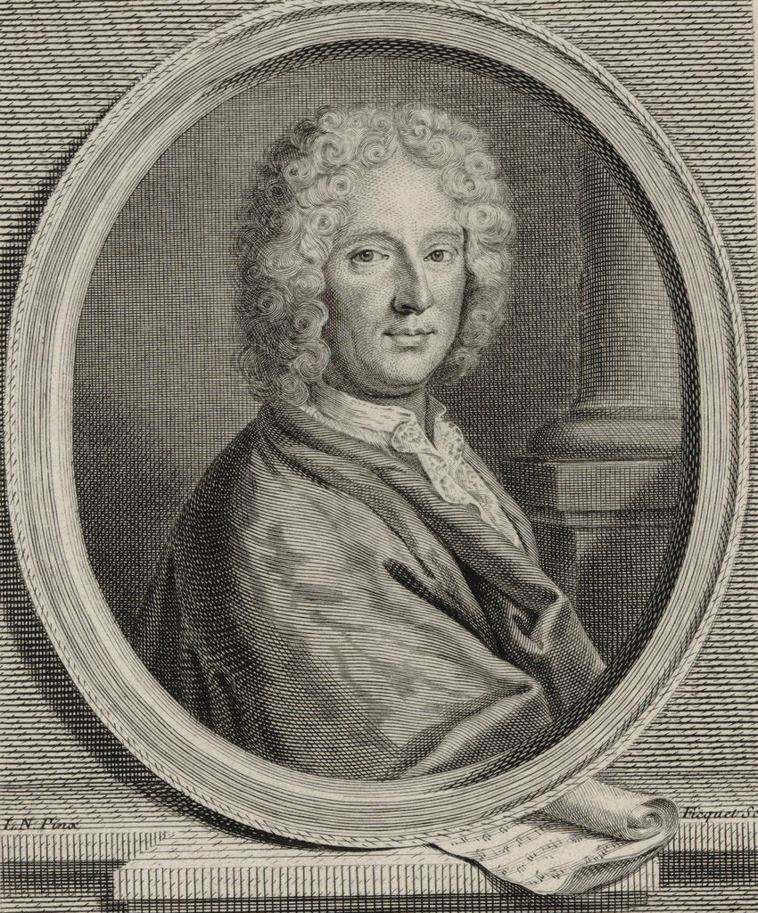 Detail of Portrait of the composer Nicolas Bernier, 1740 by Anonymous