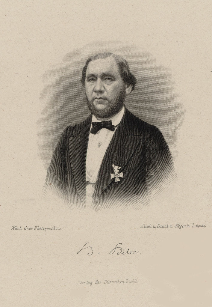 Detail of Portrait of the composer Benjamin Bilse, 1870 by Anonymous