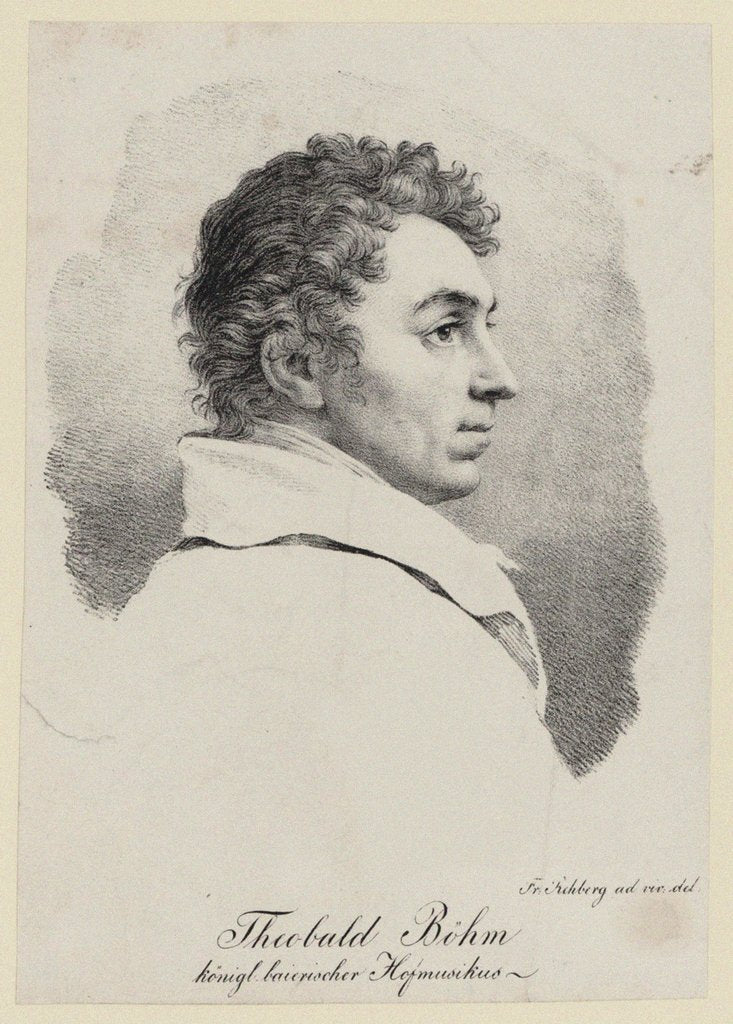 Detail of Portrait of the composer Theobald Böhm, 1825 by Anonymous