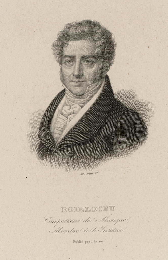 Detail of Portrait of the composer François-Adrien Boïeldieu, 1845 by Anonymous
