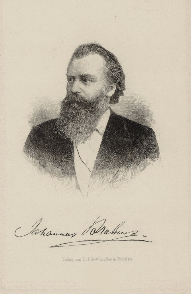 Detail of Portrait of the composer Johannes Brahms, 1870 by Anonymous