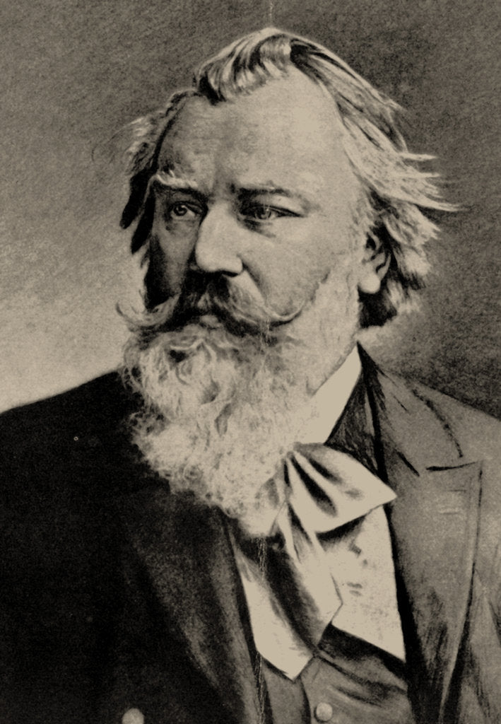 Detail of Portrait of the composer Johannes Brahms by Anonymous