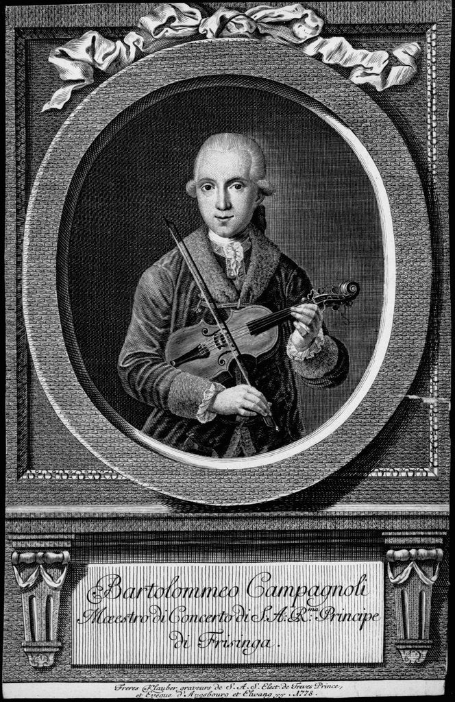 Detail of Portrait of the violinist and composer Bartolomeo Campagnoli by Anonymous