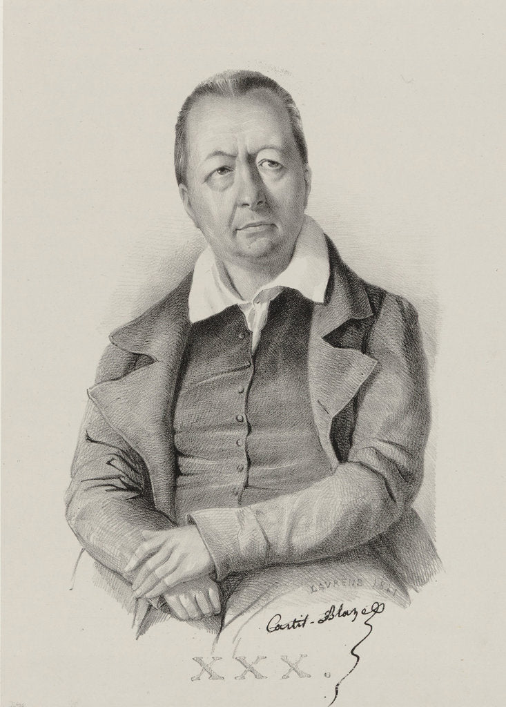 Detail of Portrait of the composer François Henri Joseph Castil-Blaze, 1841 by Anonymous