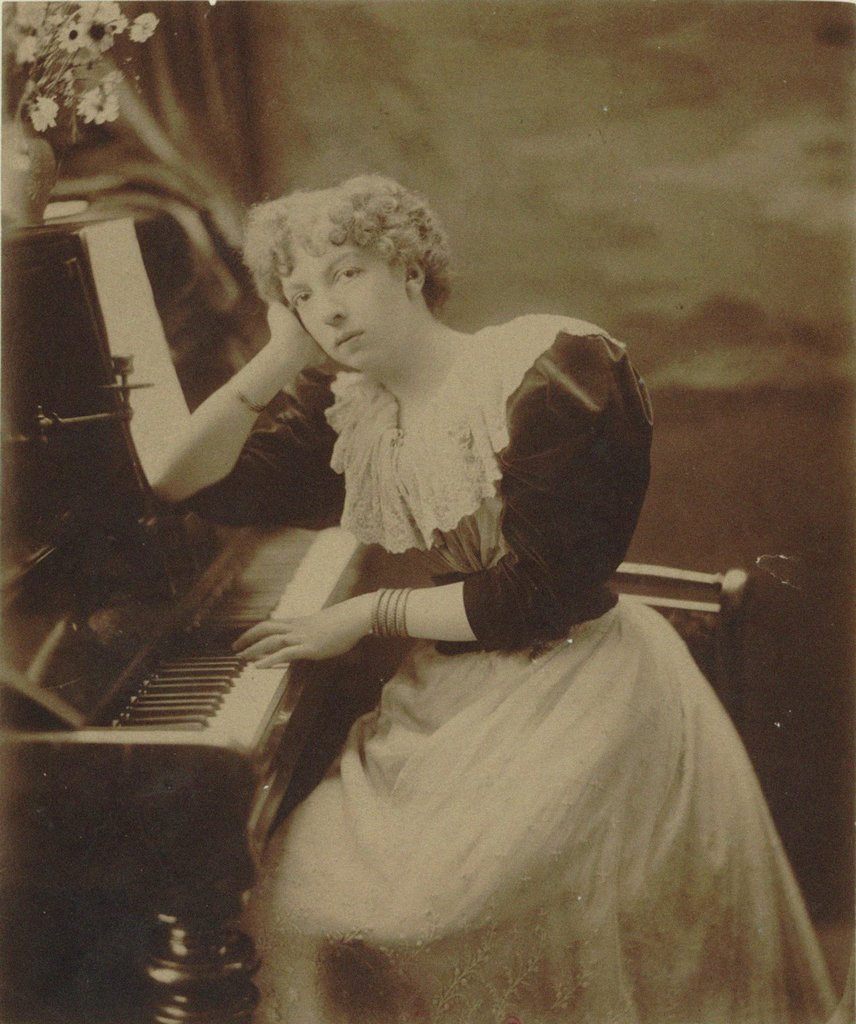 Detail of Portrait of the composer Cécile Chaminade, 1890 by Anonymous