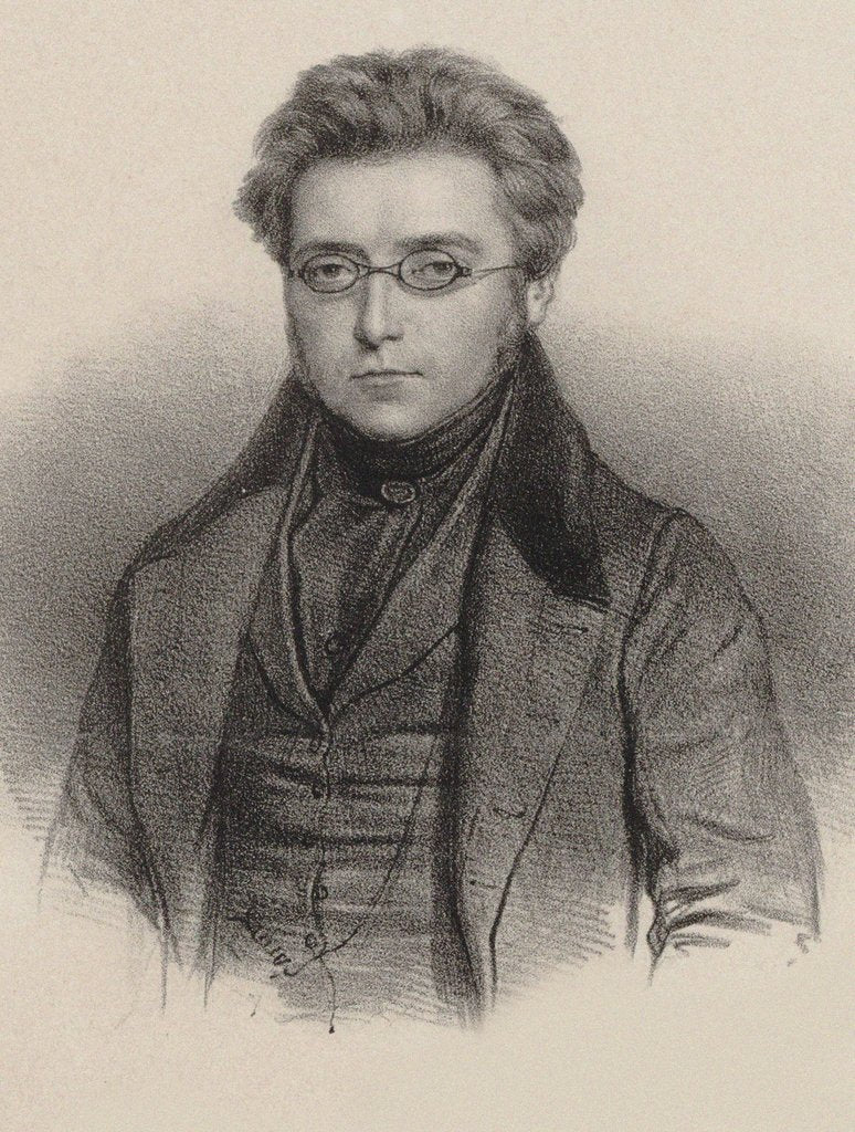 Detail of Portrait of the composer Charles Chaulieu, 1835 by Anonymous