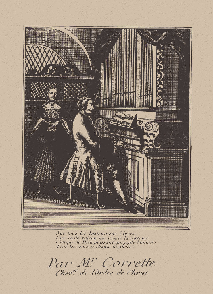 Detail of Portrait of the composer Michel Corrette, 1738 by Anonymous