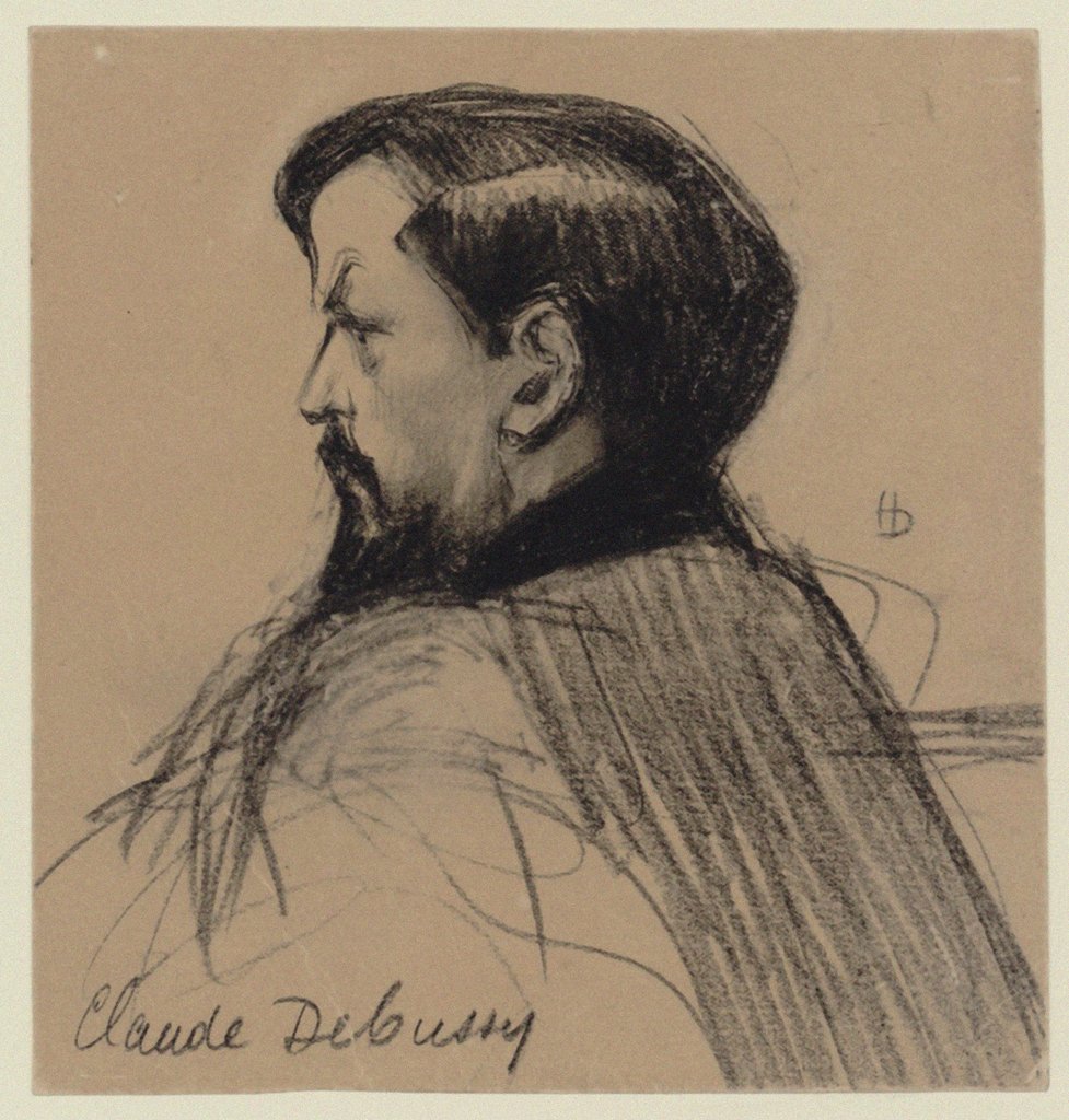 Detail of Portrait of the composer Claude Debussy by Anonymous