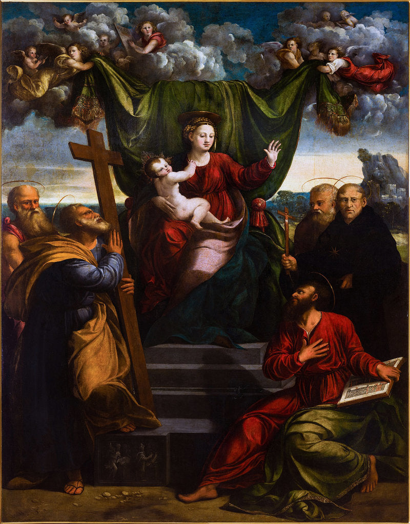 Detail of The Virgin and Child with Saints, First Half of 16th cen by Anonymous