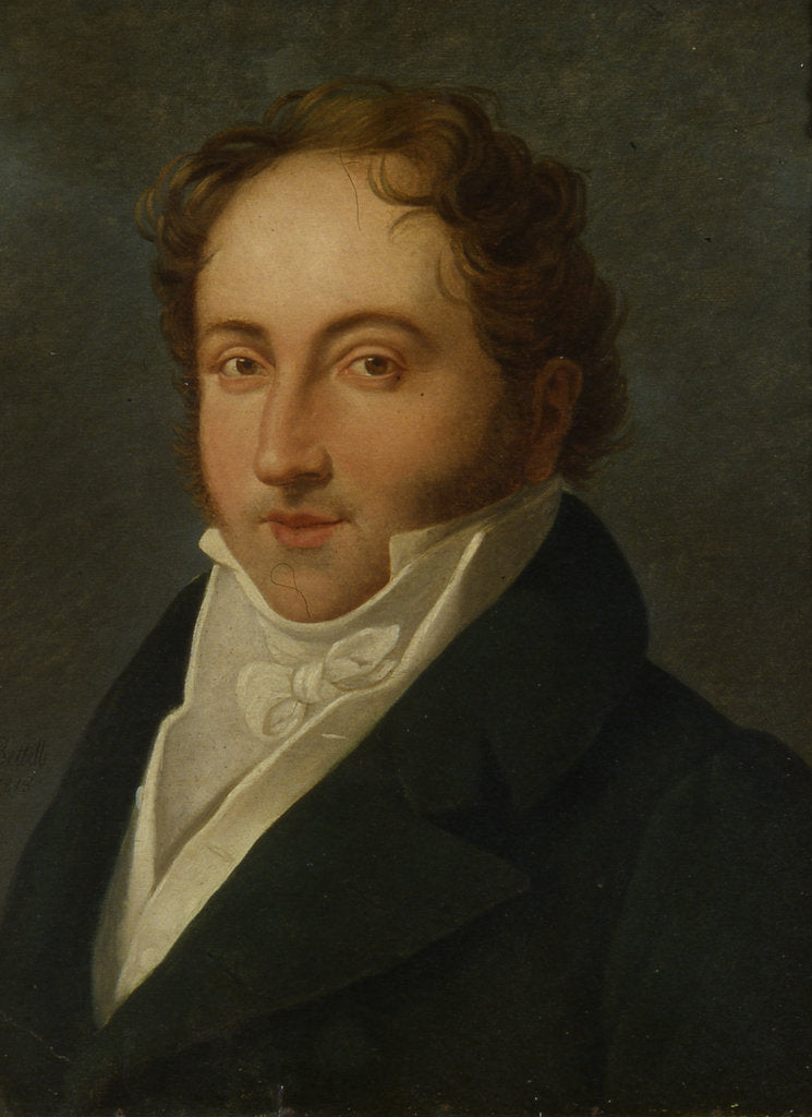 Detail of Portrait of the composer Gioachino Antonio Rossini, 1818 by Anonymous