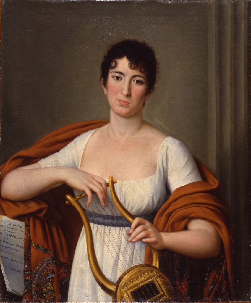 Detail of Portrait of the opera singer Isabella Angela Colbran, c. 1815 by Anonymous