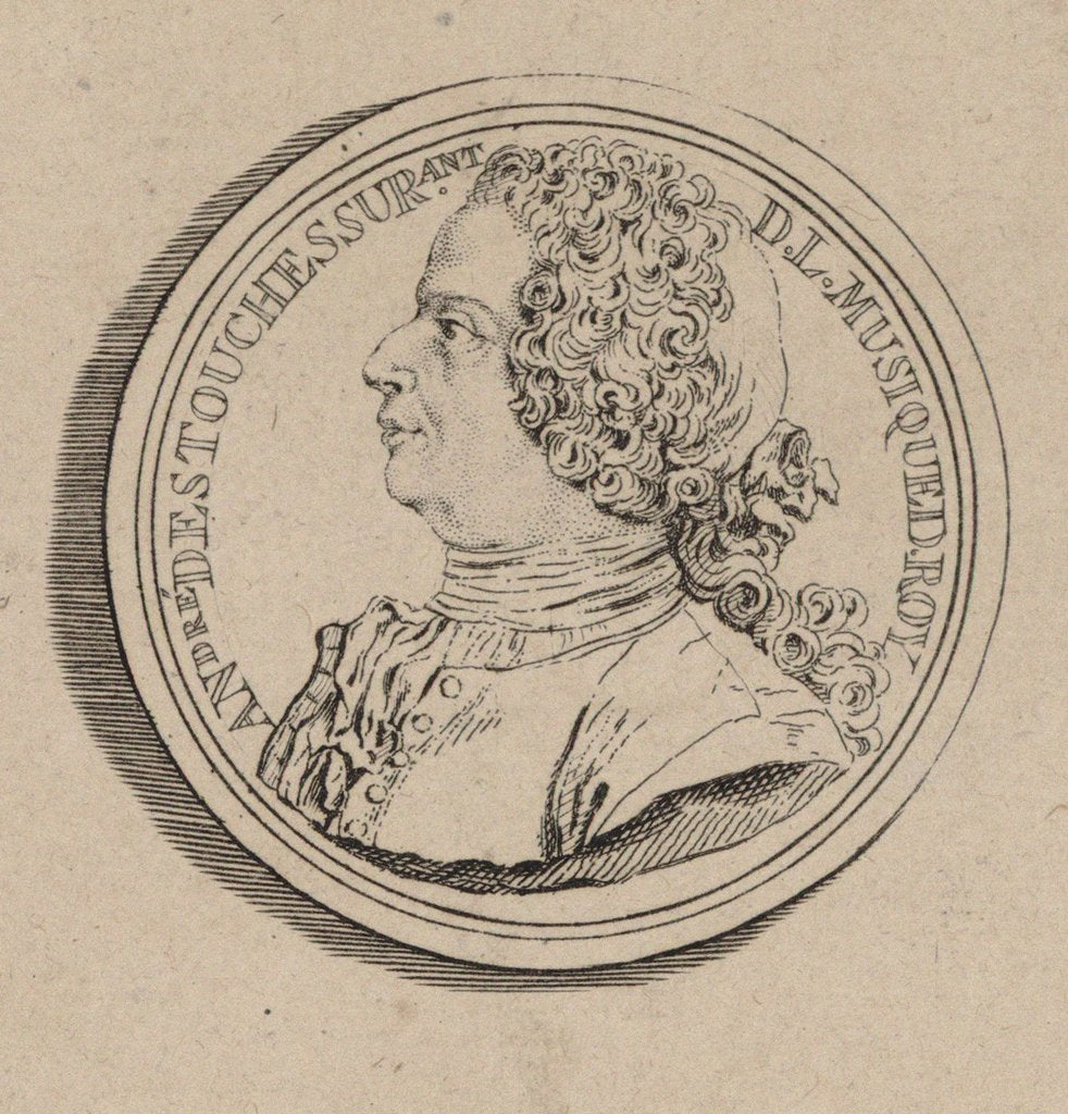Detail of Portrait of the composer André-Cardinal Destouches, 1732 by Anonymous