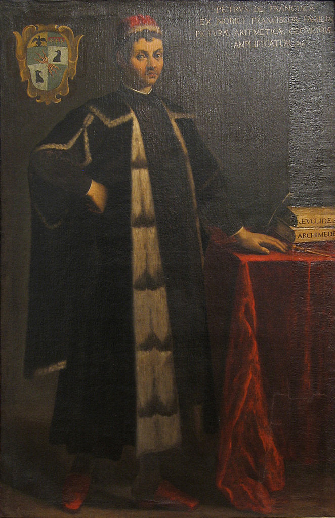 Detail of Portrait of Piero della Francesca, ca. 1587-1596 by Anonymous