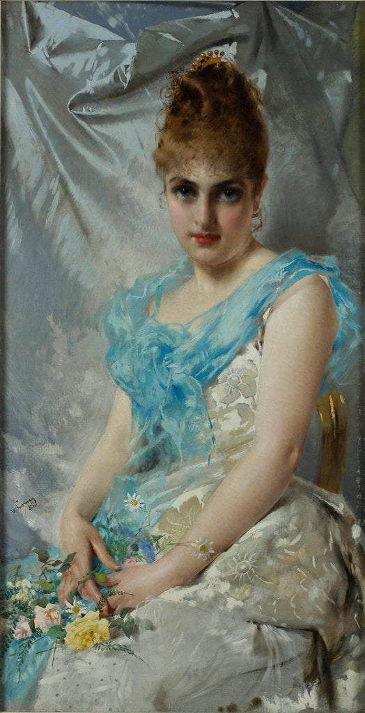 Detail of Portrait of an elegant Lady, c. 1890 by Anonymous