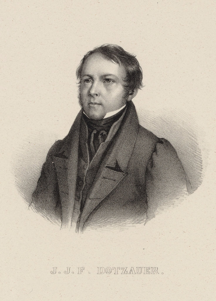 Detail of Portrait of the cellist composer Justus Johann Friedrich Dotzauer, 1850 by Anonymous