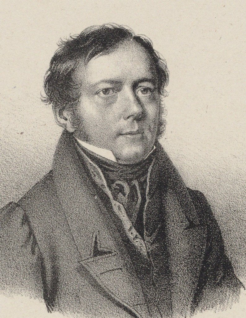 Detail of Portrait of the cellist composer Justus Johann Friedrich Dotzauer, c. 1850 by Anonymous