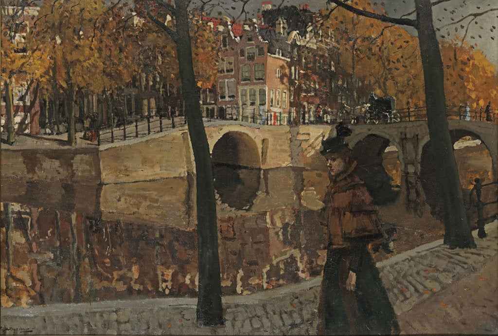 Detail of View of the Keizersgracht, corner Reguliersgracht in Amsterdam, 1895 by Anonymous