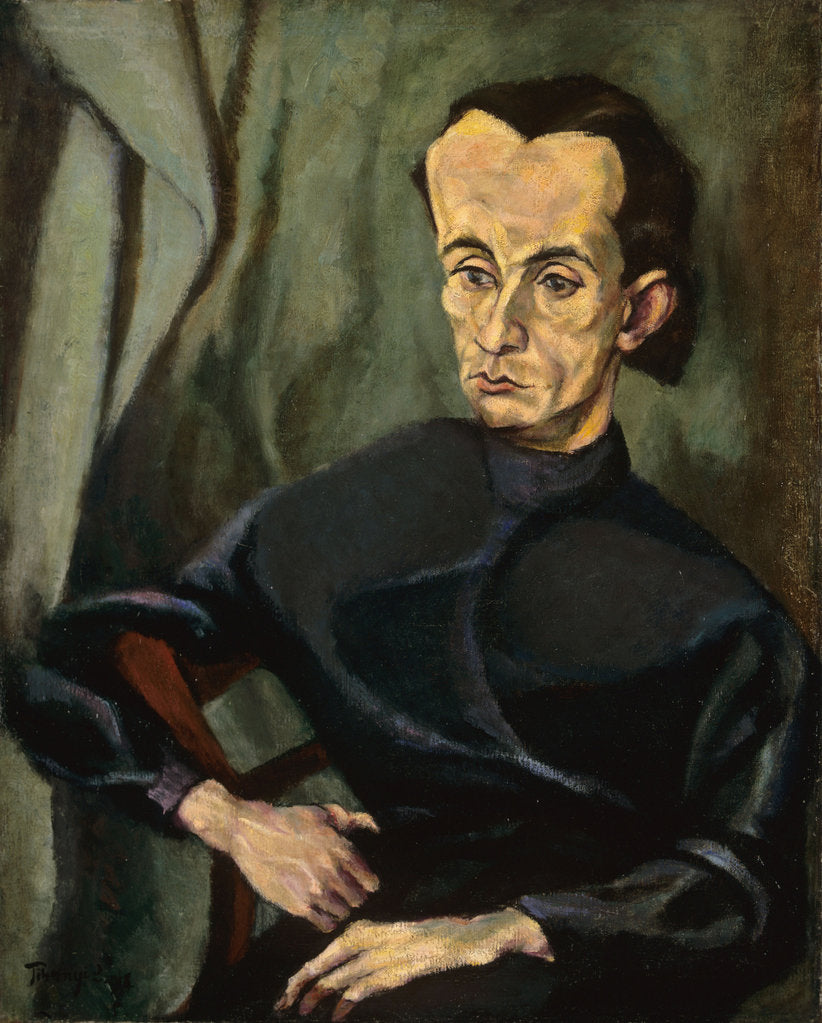 Detail of Portrait of Lajos Kassák, 1918 by Anonymous