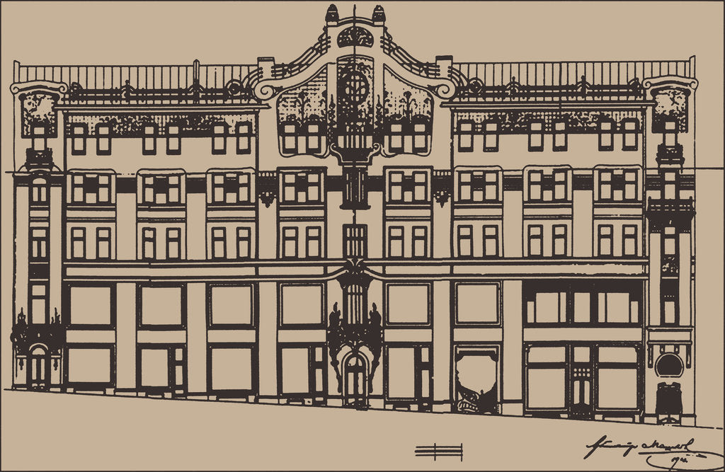 Detail of The Sokol revenue house in Moscow, 1904 by Anonymous