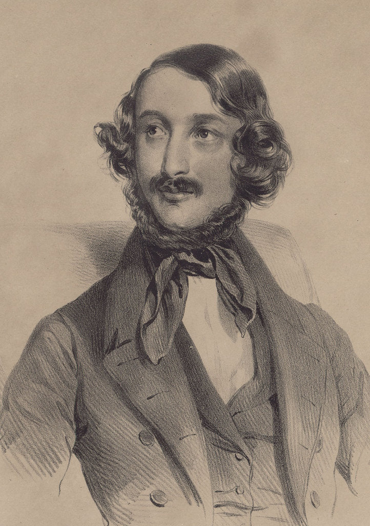 Detail of Portrait of the composer Heinrich Wilhelm Ernst, 1840 by Anonymous