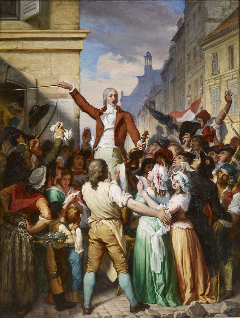 Detail of Méhul teaching patriotic songs to the people of Paris, 1870 by Anonymous