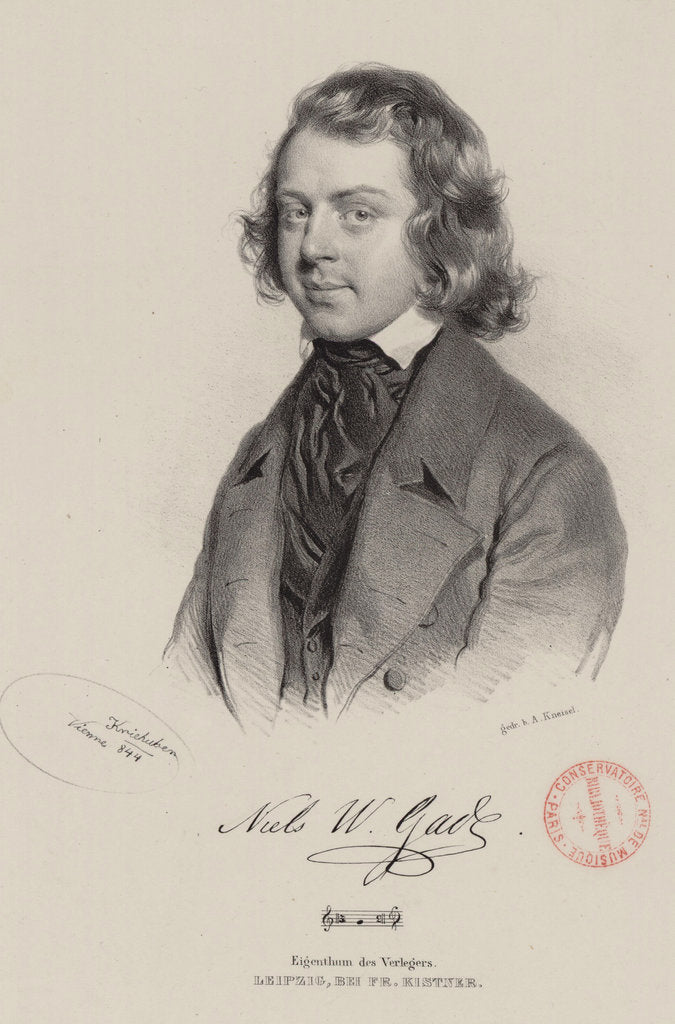 Detail of Portrait of the composer Niels Wilhelm Gade, 1844 by Anonymous
