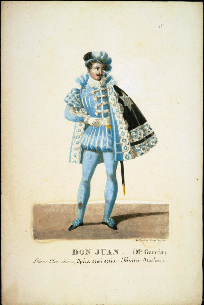 Detail of Manuel del Pópulo Vicente García as Don Giovanni in opera Don Giovanni by Wolfgang Amadeus Mozart, 1 by Anonymous