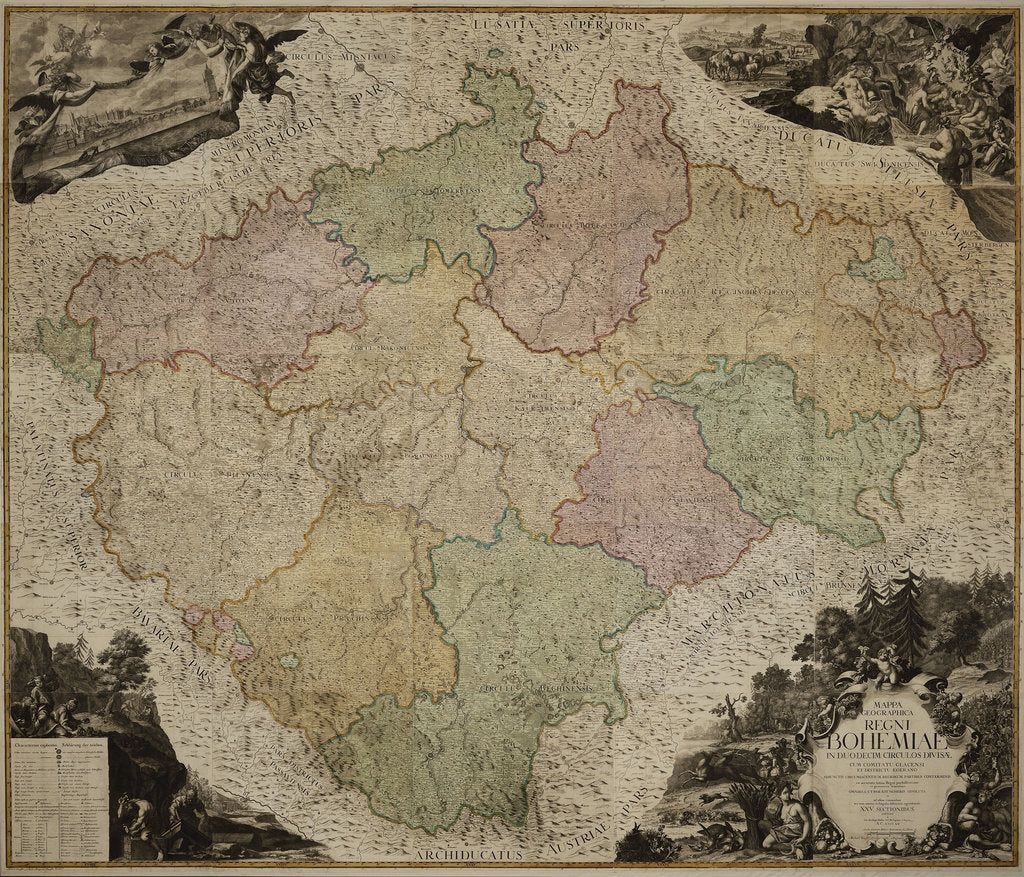 Detail of Map of the Kingdom of Bohemia, 1722 by Anonymous