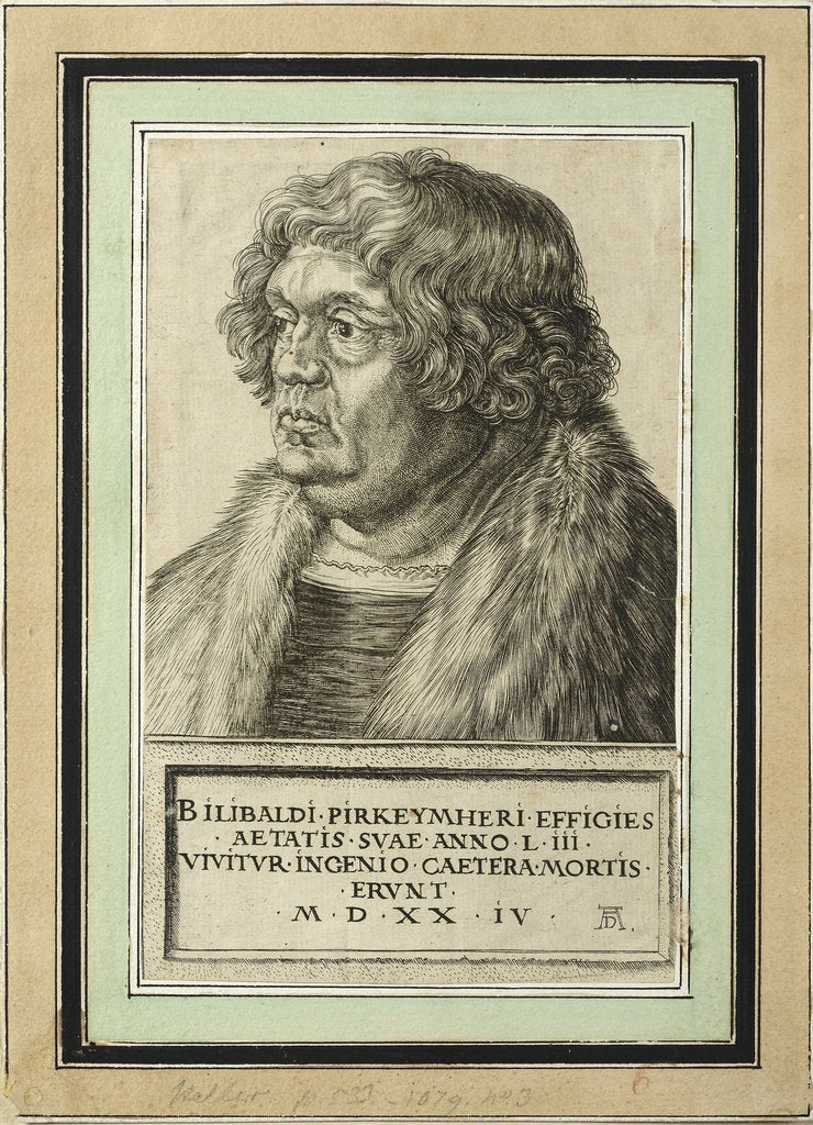 Detail of Portrait of Willibald Pirckheimer, 1524 by Anonymous