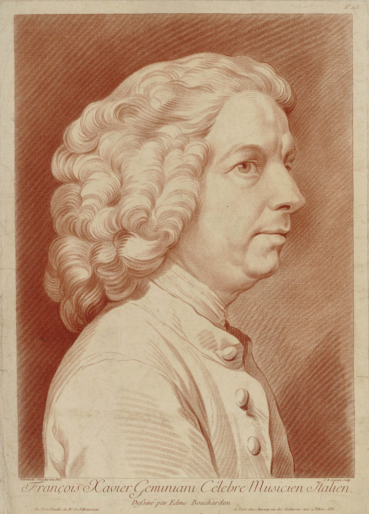 Detail of Portrait of the composer and violinist Francesco Saverio Geminiani, 1806 by Anonymous