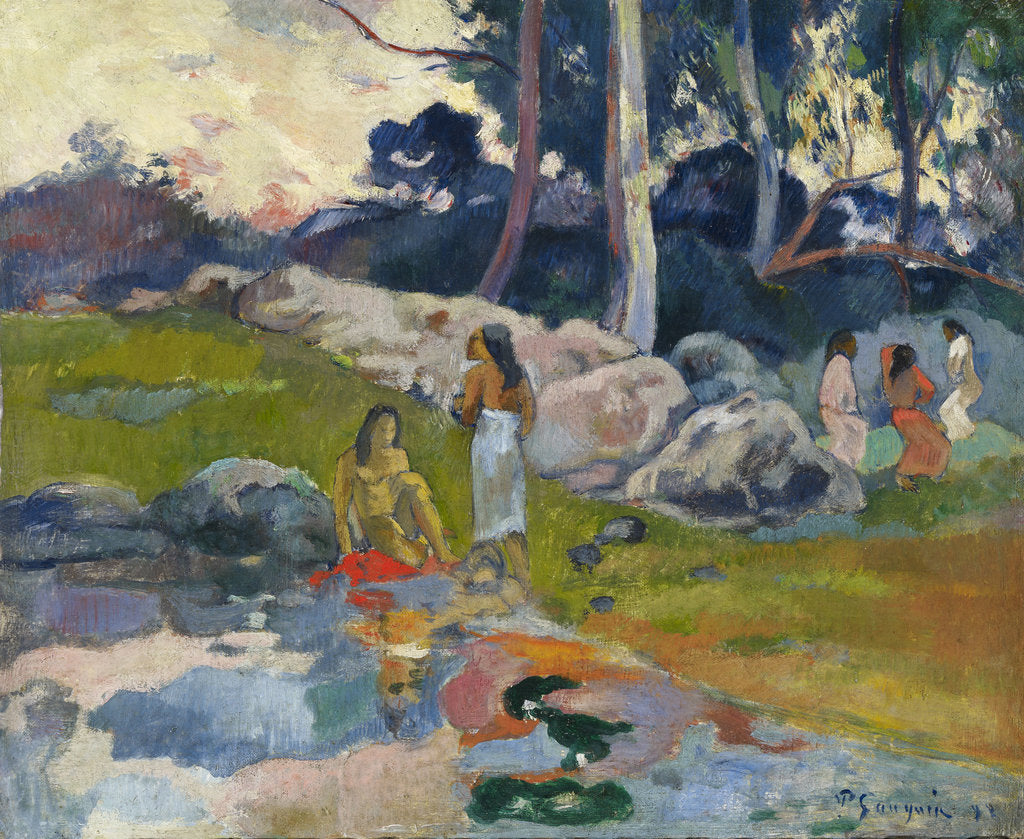 Detail of Women at the Banks of River, ca 1892 by Anonymous