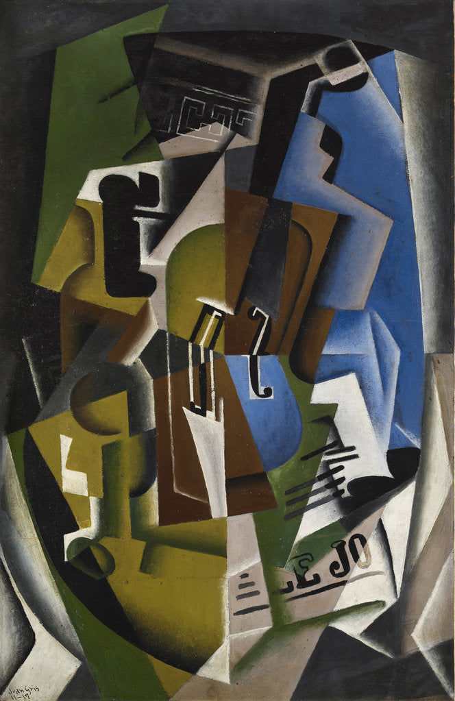 Detail of Violin and newspaper, 1917 by Anonymous