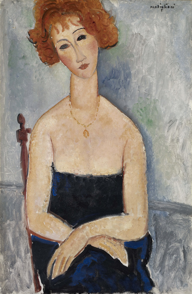 Detail of Red-headed Woman wearing a Pendant, 1918 by Anonymous