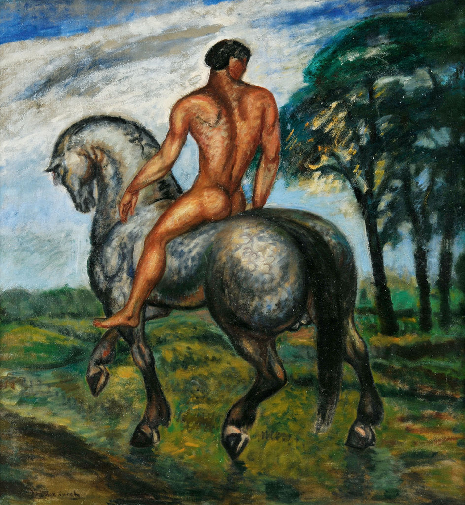 Detail of Rider at dusk, 1911 by Anonymous
