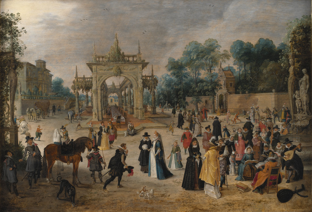 Detail of A Feast in an Italian Villa, c. 1620 by Anonymous