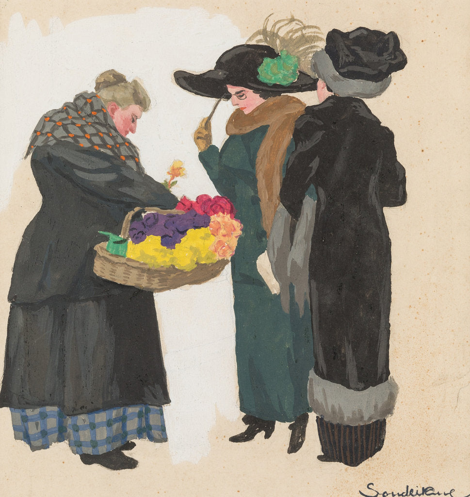 Detail of A Flower Seller, 1900s-1910s by Anonymous