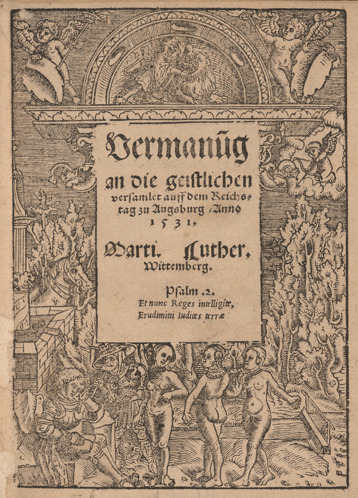 Detail of Admonition to All the Clergy Assembled at Augsburg by Martin Luther, 1530 by Anonymous