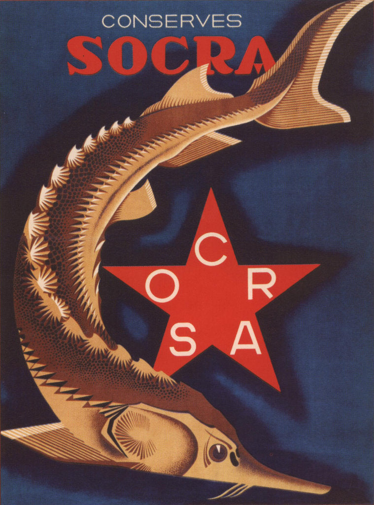 Detail of Advertising Poster for Canned Sturgeon, 1932 by Anonymous
