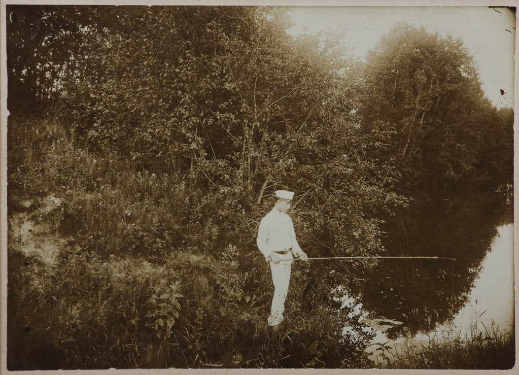 Detail of Alexander Blok Fishing. Shakhmatovo, 1894 by Anonymous