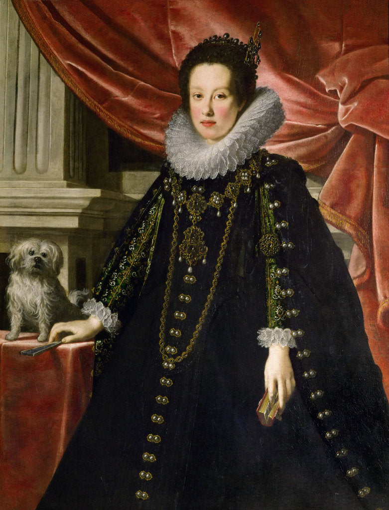 Detail of Anna de Medici, Archduchess of Austria, with a Lap Dog, c.1630 by Anonymous