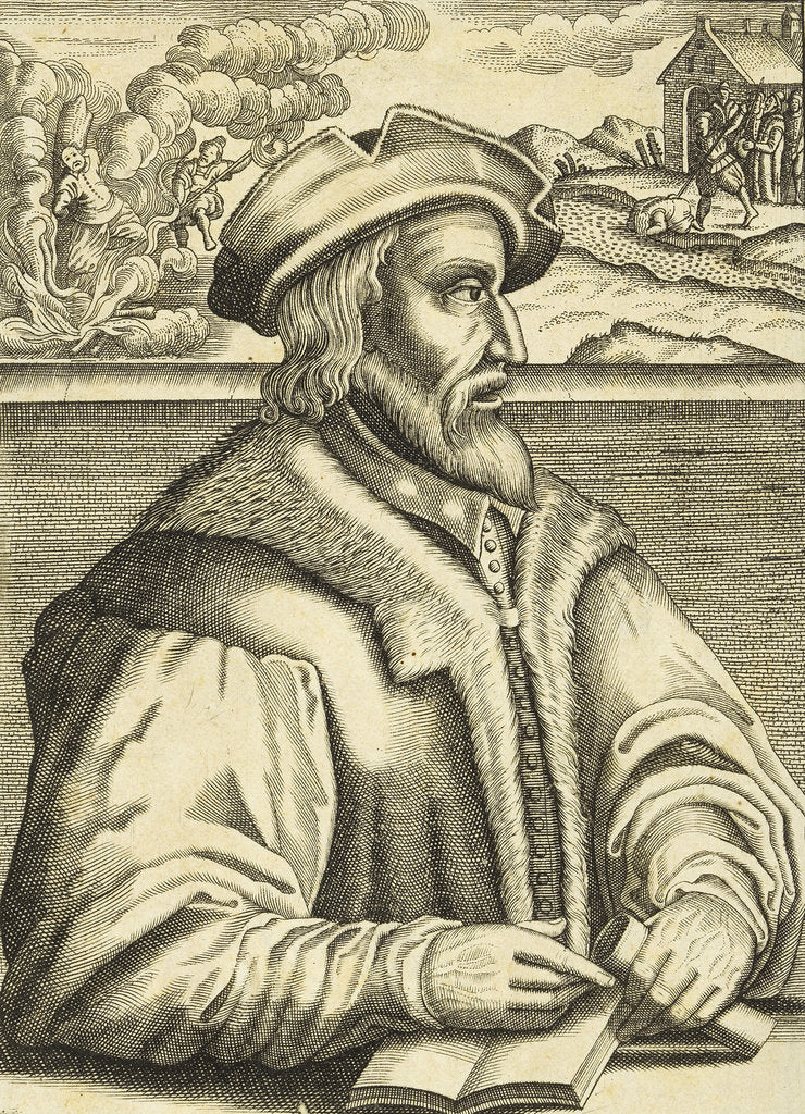 Detail of Balthasar Hubmaier, burned for heresy in Vienna, 1609 by Anonymous