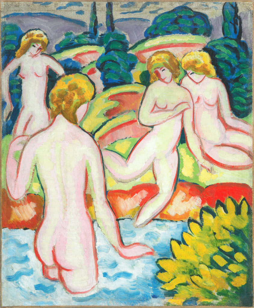 Detail of Bathers with Trees, 1910 by Anonymous
