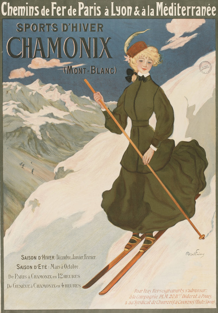 Detail of Chamonix Mont Blanc, 1905 by Anonymous