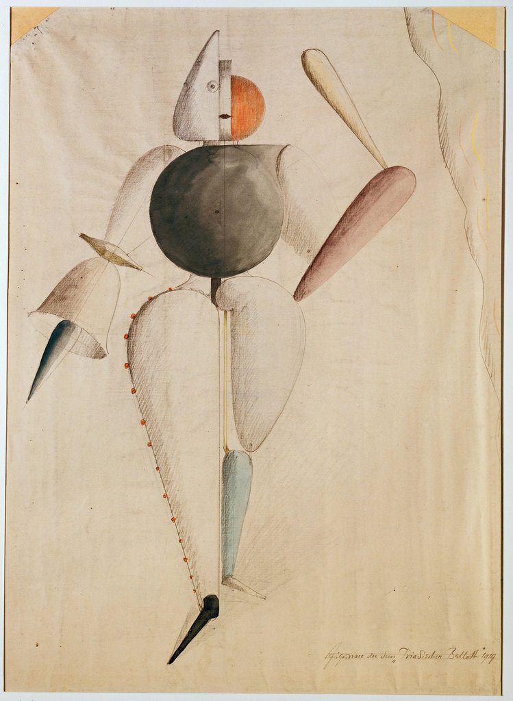 Detail of Costume design for the Triadic Ballet, 1919 by Anonymous